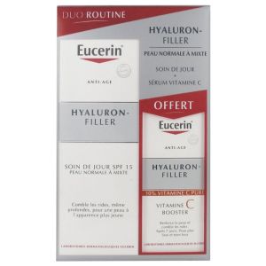 Eucerin Hyaluron-filler Crème Jour duo routine sérum vitamine C offert
