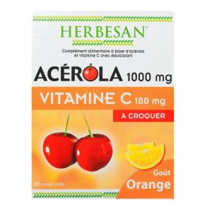 Herbesan Acerola1000 Orange 30 Comprimés