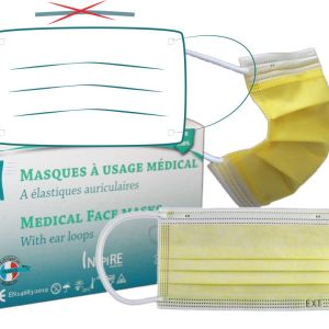Masque Medical Français Type 2  Jaune BOITE DE 50