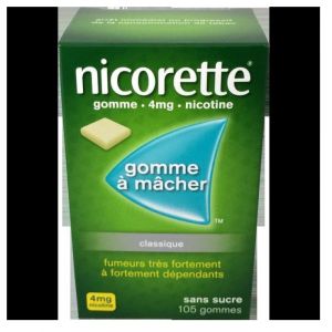 Nicorette 4mg Gommes Sans sucres 105  classique