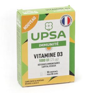 Vitamine D3 1000ui Upsa boite de 30 comprimés